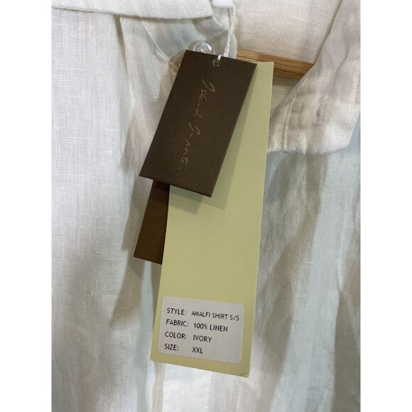 Island Importer Mens Linen Shirt XXL White Casual Beach Summer Short Sleeve - Picture 3 of 11